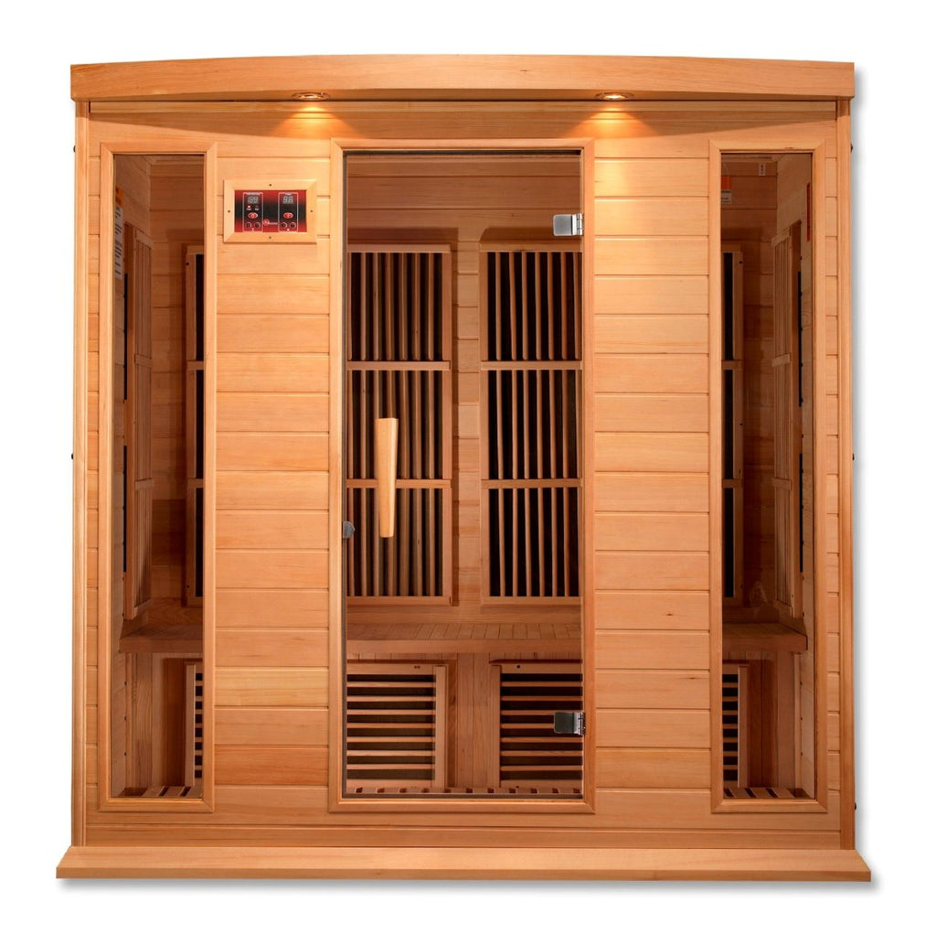 Maxxus 4-Person Low EMF FAR Infrared Dry Sauna in Canadian Hemlock - West Coast Saunas - MX-K406-01