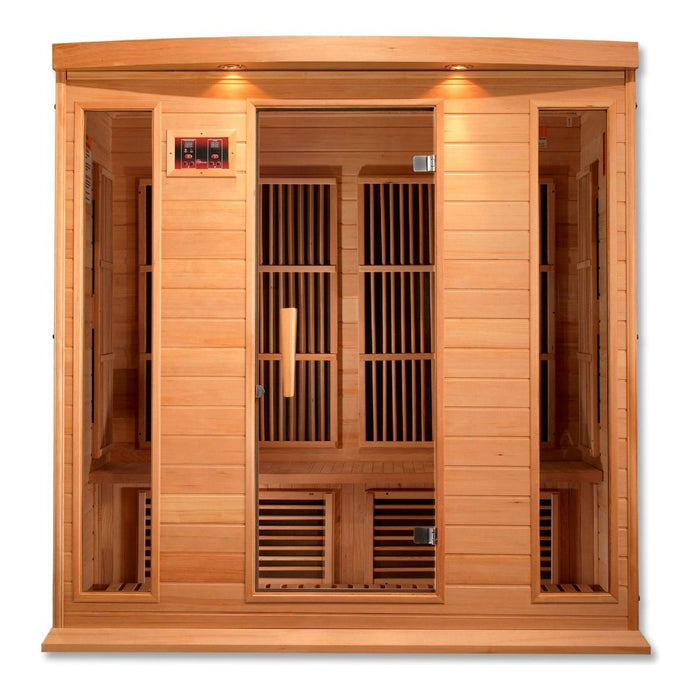 Maxxus 4-Person Low EMF FAR Infrared Dry Sauna in Canadian Hemlock - West Coast Saunas - MX-K406-01