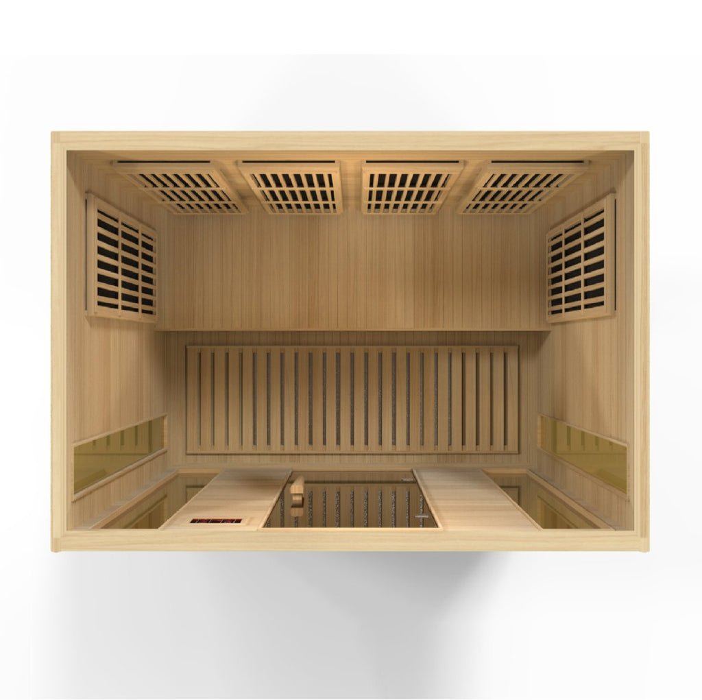 Maxxus 4-Person Low EMF FAR Infrared Dry Sauna in Canadian Hemlock - West Coast Saunas - MX-K406-01