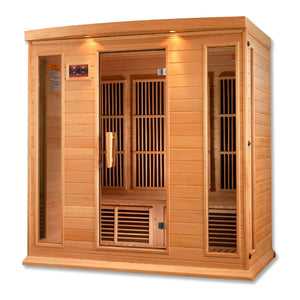 Maxxus 4-Person Low EMF FAR Infrared Dry Sauna in Canadian Hemlock - West Coast Saunas - MX-K406-01