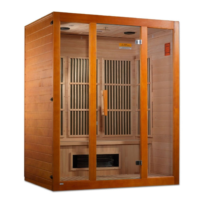 Maxxus "Alpine" 3-Person Corner Low EMF FAR Infrared Dry Sauna in Canadian Hemlock - West Coast Saunas - MX-J306-02S