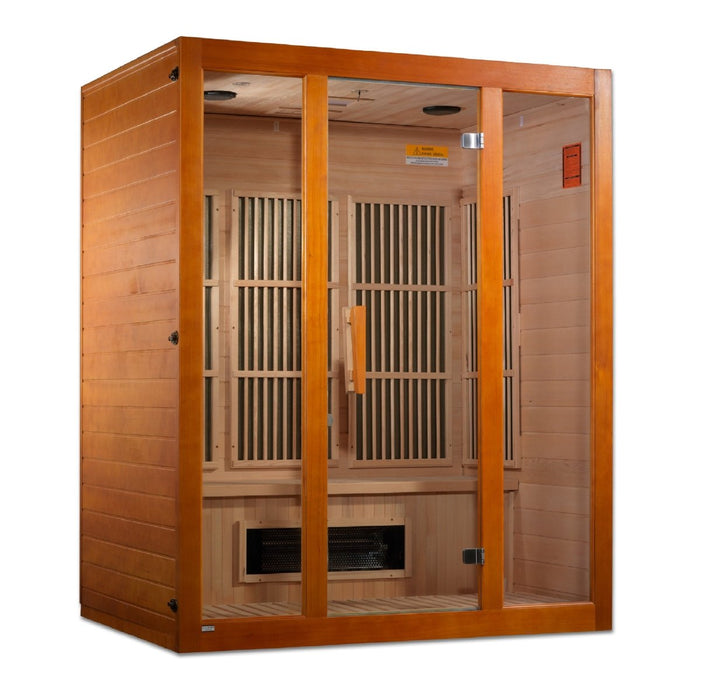 Maxxus "Alpine" 3-Person Corner Low EMF FAR Infrared Dry Sauna in Canadian Hemlock - West Coast Saunas - MX-J306-02S