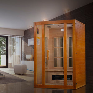 Maxxus "Aspen" 2-Person Low EMF FAR Infrared Dry Sauna in Canadian Hemlock - West Coast Saunas - MX-J206-02S