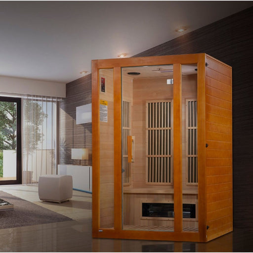 Maxxus "Aspen" 2-Person Low EMF FAR Infrared Dry Sauna in Canadian Hemlock - West Coast Saunas - MX-J206-02S