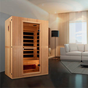 Maxxus "Serenity" 2-Person Low EMF FAR Infrared Sauna in Canadian Hemlock - West Coast Saunas - MX-LS2-01