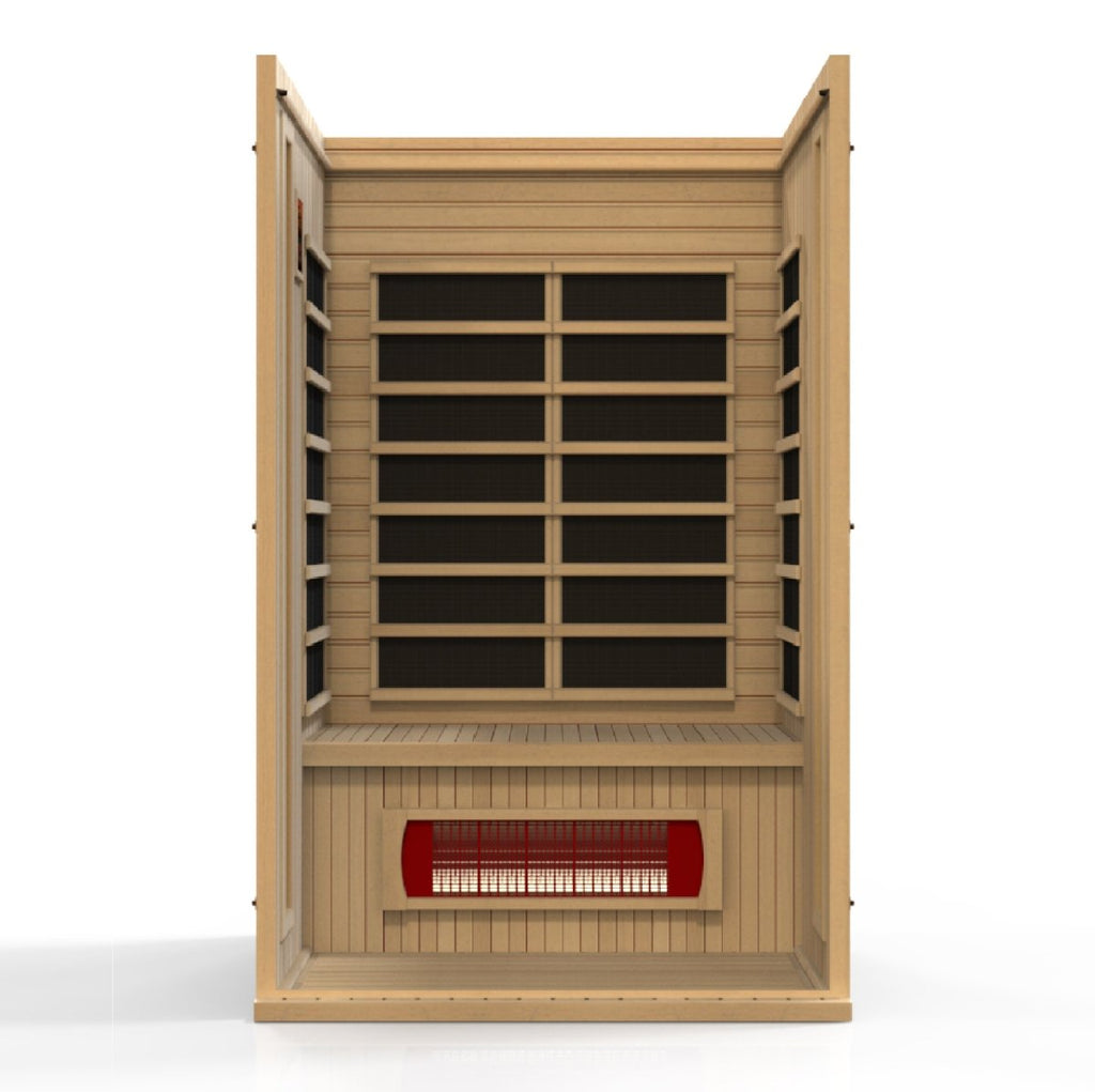 Maxxus "Serenity" 2-Person Low EMF FAR Infrared Sauna in Canadian Hemlock - West Coast Saunas - MX-LS2-01