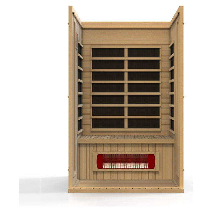 Maxxus "Serenity" 2-Person Low EMF FAR Infrared Sauna in Canadian Hemlock - West Coast Saunas - MX-LS2-01