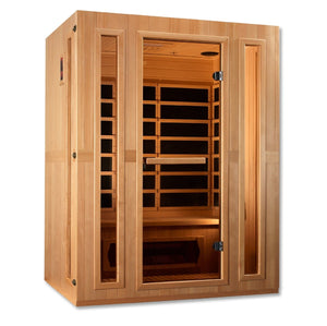 Maxxus "Trinity" 3-Person Corner Low EMF FAR Infrared Sauna in Canadian Hemlock - West Coast Saunas - MX-LS3-01