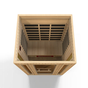 Maxxus "Trinity" 3-Person Corner Low EMF FAR Infrared Sauna in Canadian Hemlock - West Coast Saunas - MX-LS3-01