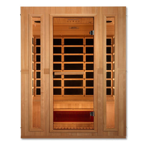 Maxxus "Trinity" 3-Person Corner Low EMF FAR Infrared Sauna in Canadian Hemlock - West Coast Saunas - MX-LS3-01