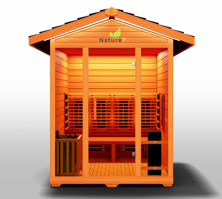 Medical Saunas Nature 7 4-Person Full Spectrum Infrared Doctor Designed Outdoor Steam Sauna - West Coast Saunas - ms-nature-7