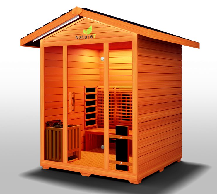 Medical Saunas Nature 7 4-Person Full Spectrum Infrared Doctor Designed Outdoor Steam Sauna - West Coast Saunas - ms-nature-7