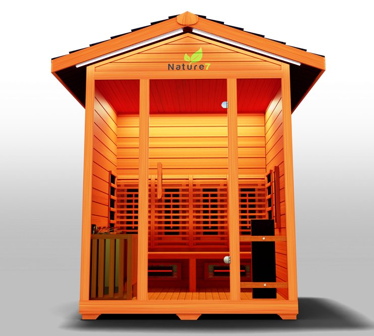 Medical Saunas Nature 7 4-Person Full Spectrum Infrared Doctor Designed Outdoor Steam Sauna - West Coast Saunas - ms-nature-7