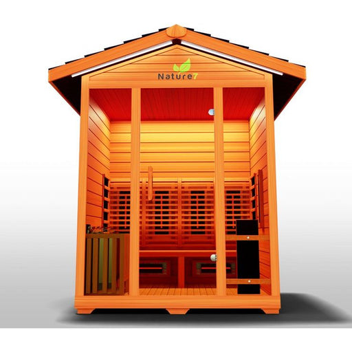 Medical Saunas Nature 7 4-Person Full Spectrum Infrared Doctor Designed Outdoor Steam Sauna - West Coast Saunas - ms-nature-7