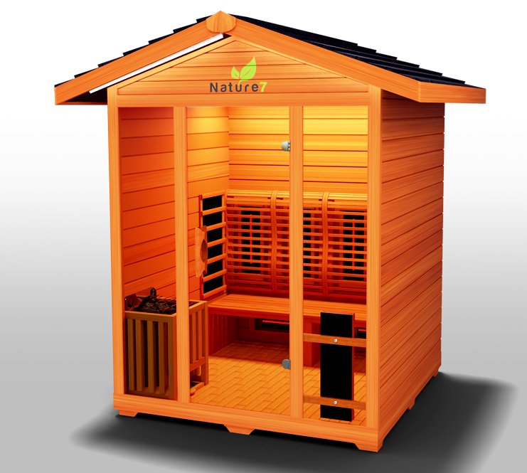 Medical Saunas Nature 7 4-Person Full Spectrum Infrared Doctor Designed Outdoor Steam Sauna - West Coast Saunas - ms-nature-7