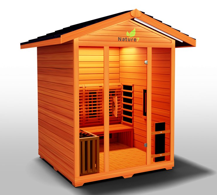 Medical Saunas Nature 7 4-Person Full Spectrum Infrared Doctor Designed Outdoor Steam Sauna - West Coast Saunas - ms-nature-7