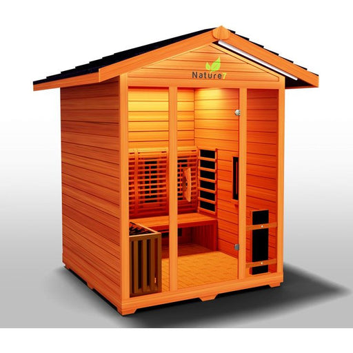 Medical Saunas Nature 7 4-Person Full Spectrum Infrared Doctor Designed Outdoor Steam Sauna - West Coast Saunas - ms-nature-7