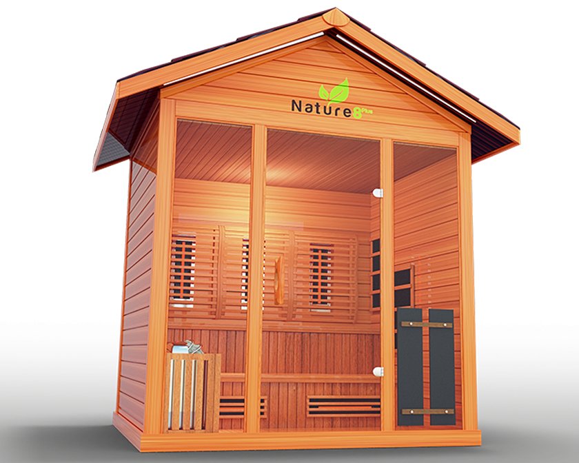 Medical Saunas Nature 8Plus 6-Person Full Spectrum Infrared Doctor Designed Outdoor Steam Sauna - West Coast Saunas - ms-nature-8