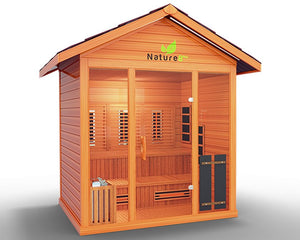 Medical Saunas Nature 8Plus 6-Person Full Spectrum Infrared Doctor Designed Outdoor Steam Sauna - West Coast Saunas - ms-nature-8