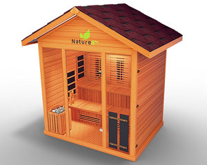 Medical Saunas Nature 8Plus 6-Person Full Spectrum Infrared Doctor Designed Outdoor Steam Sauna - West Coast Saunas - ms-nature-8