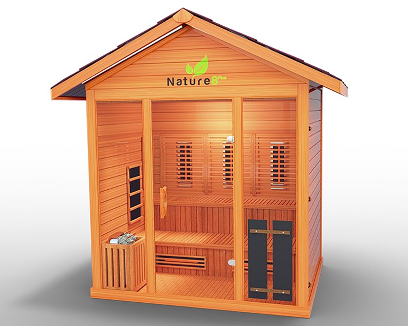 Medical Saunas Nature 8Plus 6-Person Full Spectrum Infrared Doctor Designed Outdoor Steam Sauna - West Coast Saunas - ms-nature-8