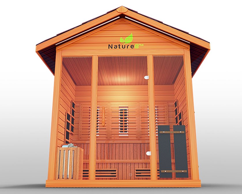 Medical Saunas Nature 8Plus 6-Person Full Spectrum Infrared Doctor Designed Outdoor Steam Sauna - West Coast Saunas - ms-nature-8