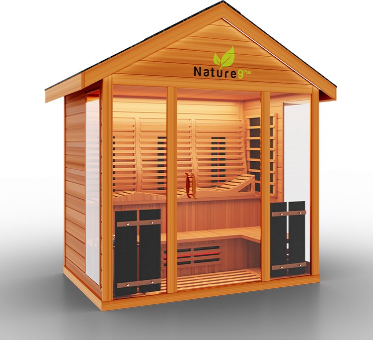 Medical Saunas Nature 9Plus 6-Person Full Spectrum Infrared Doctor Designed Outdoor Steam Sauna - West Coast Saunas - ms-nature-9