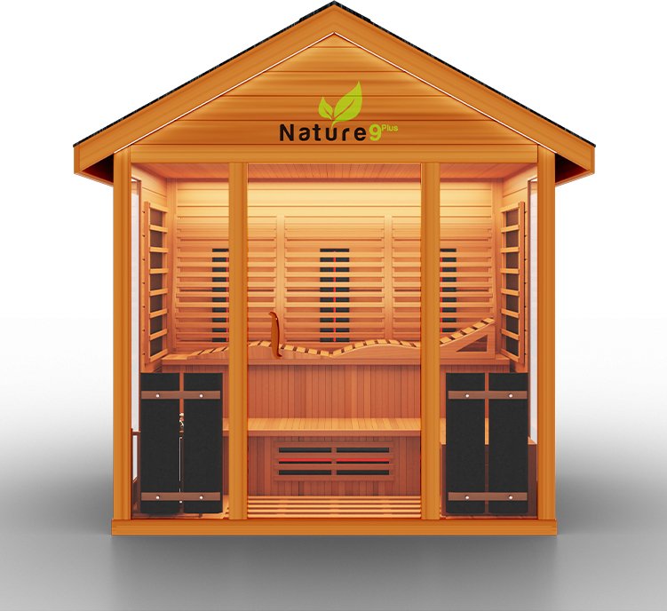 Medical Saunas Nature 9Plus 6-Person Full Spectrum Infrared Doctor Designed Outdoor Steam Sauna - West Coast Saunas - ms-nature-9