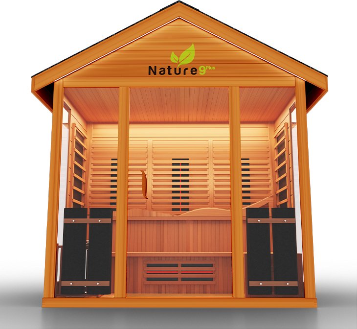 Medical Saunas Nature 9Plus 6-Person Full Spectrum Infrared Doctor Designed Outdoor Steam Sauna - West Coast Saunas - ms-nature-9