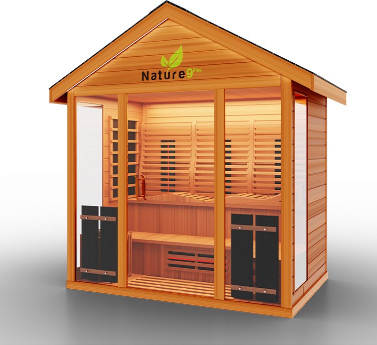 Medical Saunas Nature 9Plus 6-Person Full Spectrum Infrared Doctor Designed Outdoor Steam Sauna - West Coast Saunas - ms-nature-9