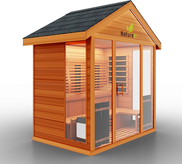 Medical Saunas Nature 9Plus 6-Person Full Spectrum Infrared Doctor Designed Outdoor Steam Sauna - West Coast Saunas - ms-nature-9