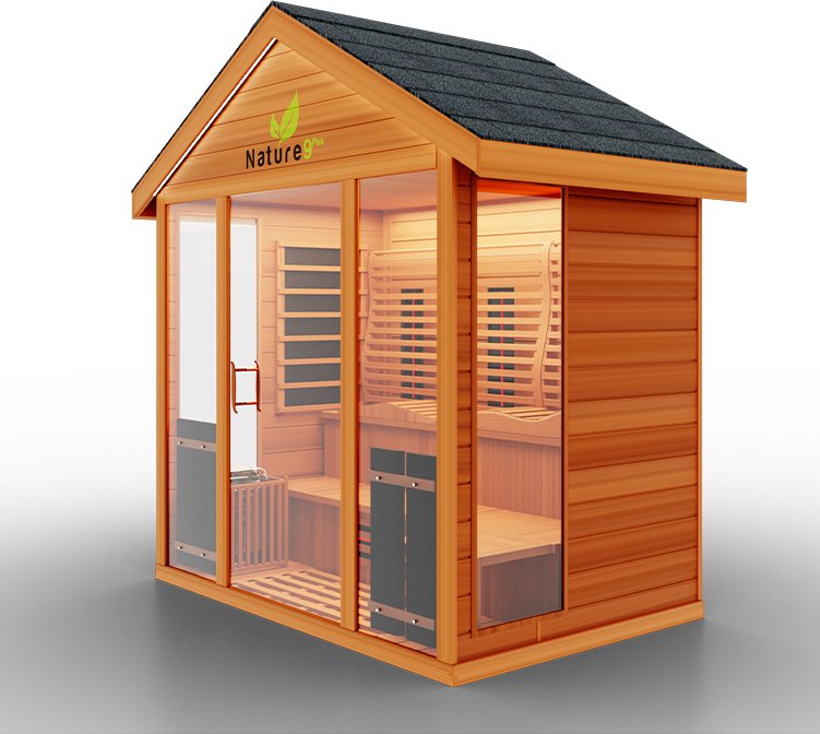 Medical Saunas Nature 9Plus 6-Person Full Spectrum Infrared Doctor Designed Outdoor Steam Sauna - West Coast Saunas - ms-nature-9