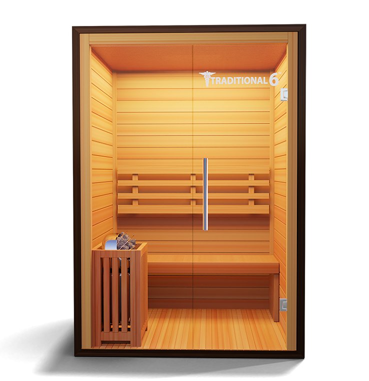 Medical Saunas Traditional 6 3-Person Indoor Sauna - West Coast Saunas - ms-traditional-6