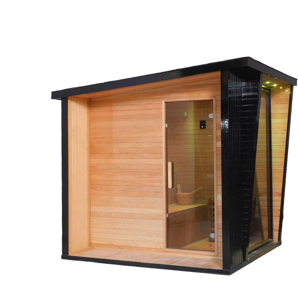 Modern Shed Style 2 to 3 Person Outdoor Traditional Steam Sauna - West Coast Saunas - RS-SHED-2