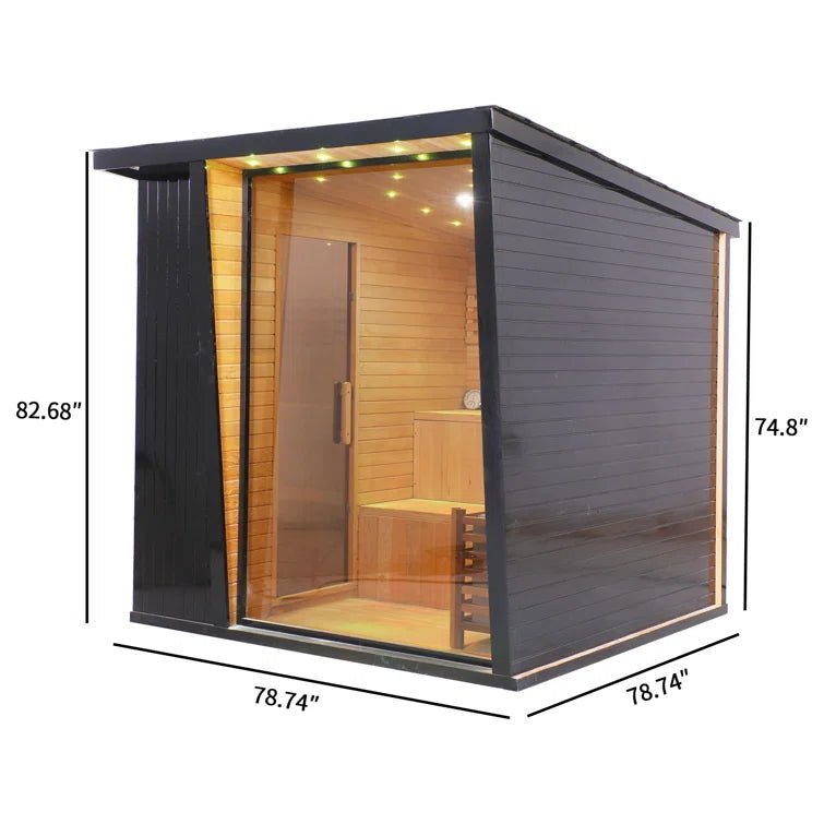 Modern Shed Style 2 to 3 Person Outdoor Traditional Steam Sauna - West Coast Saunas - RS-SHED-2