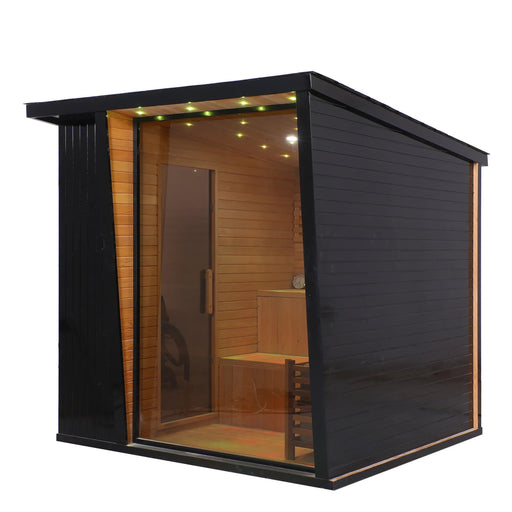 Modern Shed Style 2 to 3 Person Outdoor Traditional Steam Sauna - West Coast Saunas - RS-SHED-2
