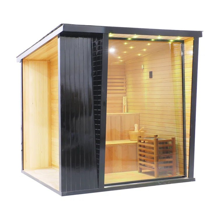 Modern Shed Style 2 to 3 Person Outdoor Traditional Steam Sauna - West Coast Saunas - RS-SHED-2