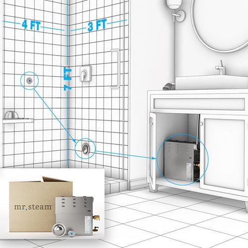 Mr.Steam SAH6000 Steam@Home Series 6kW Steam Shower Generator Kit - West Coast Saunas - SAH6000C1