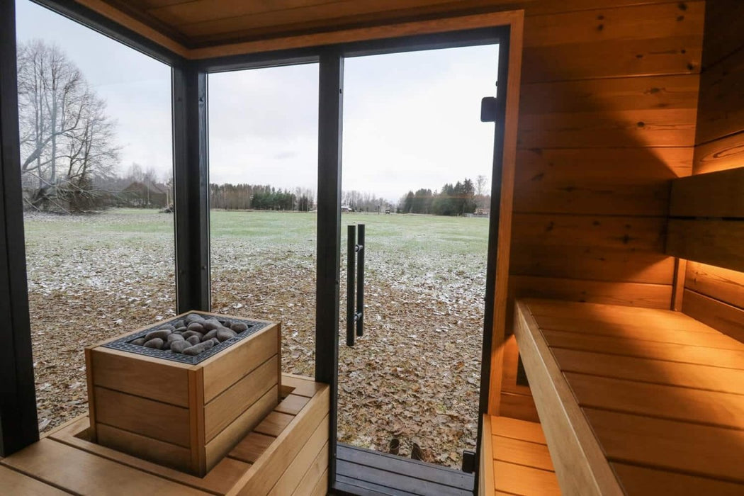 PRIMO Corner 4 Person Outdoor Sauna - West Coast Saunas - SSPRIMO1S