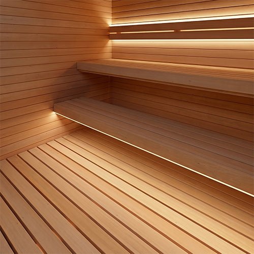 PROSAUNAS Dual-Zone Linear White LED Neon Light Kit Flexible, Dimmable, Waterproof, Wireless Controlled, WiFi, and Adjustable Length - West Coast Saunas - 130462