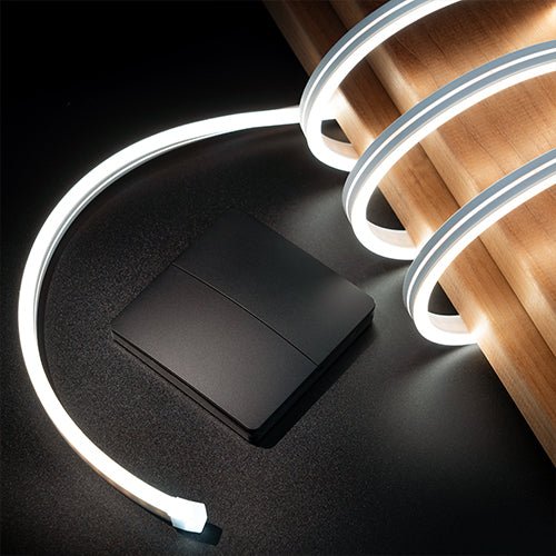 PROSAUNAS Dual-Zone Linear White LED Neon Light Kit Flexible, Dimmable, Waterproof, Wireless Controlled, WiFi, and Adjustable Length - West Coast Saunas - 130462
