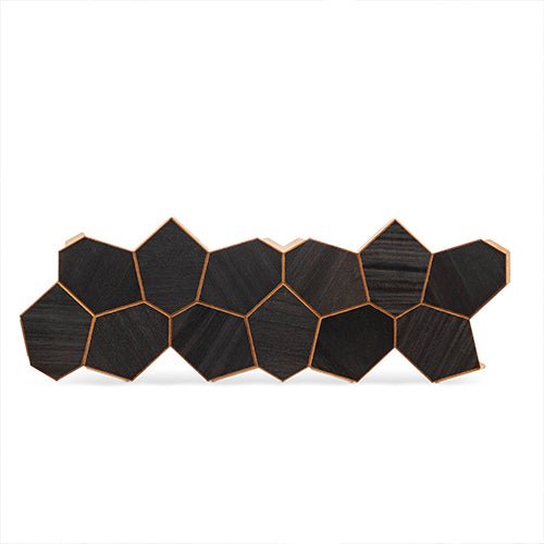 PROSAUNAS Modern Black Sauna Wall Panels, Irregular Hexagon Pattern, Black Thermo-Abachi - West Coast Saunas - 4745010406348