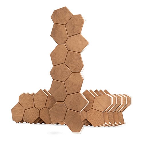 PROSAUNAS Modern Thermo Sauna Wall Panels, Irregular Hexagon Pattern, Thermo-Abachi - West Coast Saunas - 4745010406324