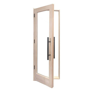 PROSAUNAS Prehung Solid Wood Sauna Door with Insulated Glass Douglas Fir Sauna Door, Hemlock Jamb, Dual - Pane Insulated Glass, 25.5" x 81.5" - West Coast Saunas - 129226