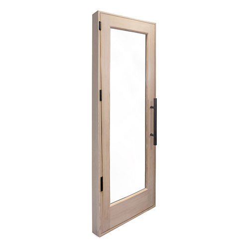 PROSAUNAS Prehung Solid Wood Sauna Door with Insulated Glass Douglas Fir Sauna Door, Hemlock Jamb, Dual - Pane Insulated Glass, 25.5" x 81.5" - West Coast Saunas - 129226