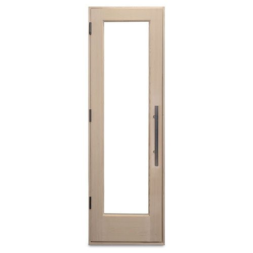 PROSAUNAS Prehung Solid Wood Sauna Door with Insulated Glass Douglas Fir Sauna Door, Hemlock Jamb, Dual - Pane Insulated Glass, 25.5" x 81.5" - West Coast Saunas - 129226