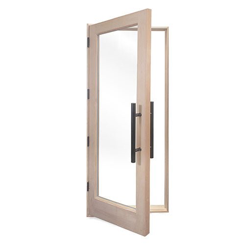 PROSAUNAS Prehung Solid Wood Sauna Door with Insulated Glass Douglas Fir Sauna Door, Hemlock Jamb, Dual - Pane Insulated Glass, 31.5" x 81.5" - West Coast Saunas - 129227