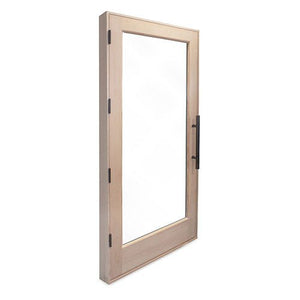 PROSAUNAS Prehung Solid Wood Sauna Door with Insulated Glass Douglas Fir Sauna Door, Hemlock Jamb, Dual - Pane Insulated Glass, 37.5" x 81.5" - West Coast Saunas - 129228