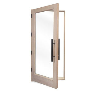 PROSAUNAS Prehung Solid Wood Sauna Door with Insulated Glass Douglas Fir Sauna Door, Hemlock Jamb, Dual - Pane Insulated Glass, 37.5" x 81.5" - West Coast Saunas - 129228