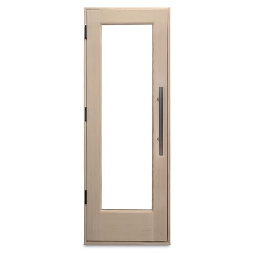 PROSAUNAS Solid Wood Sauna Door with Insulated Glass, 24" x 70" Douglas Fir Sauna Door, Hemlock Jamb, Dual - Pane Insulated Glass - West Coast Saunas - 129987
